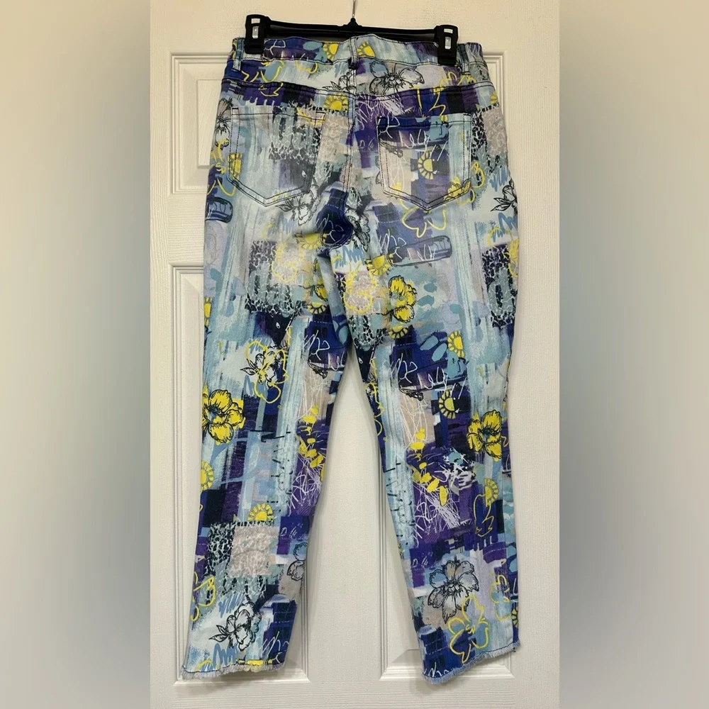 LOGO by Lori Goldstein Multicolor Floral Patchwork Jeans - Picture 7 of 11